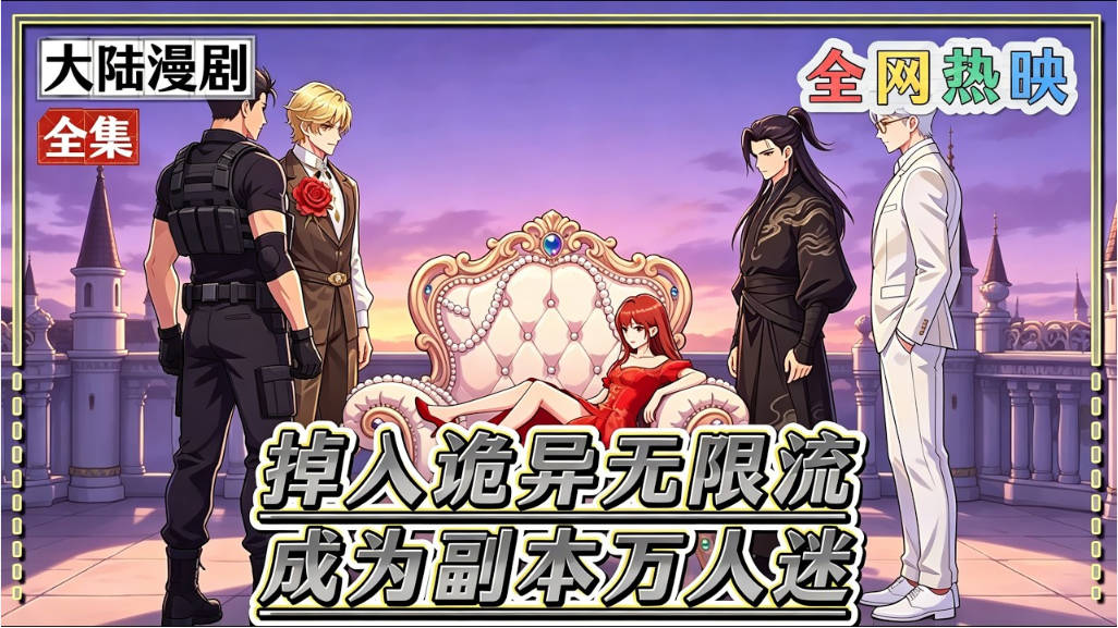 掉入诡异无限流成为副本万人迷   Ai漫剧封面图