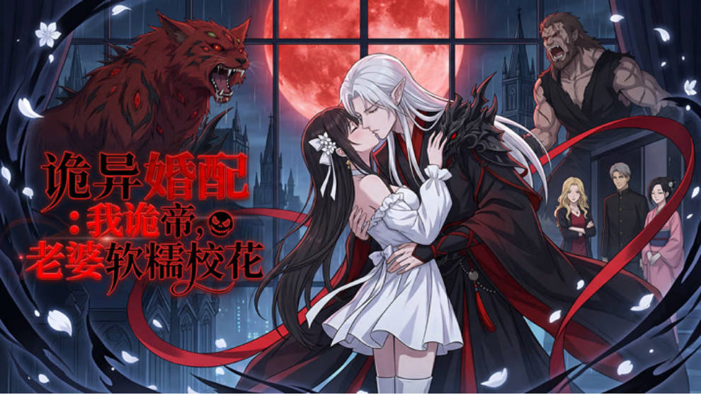 诡异婚配我诡帝老婆软糯校花   Ai漫剧封面图